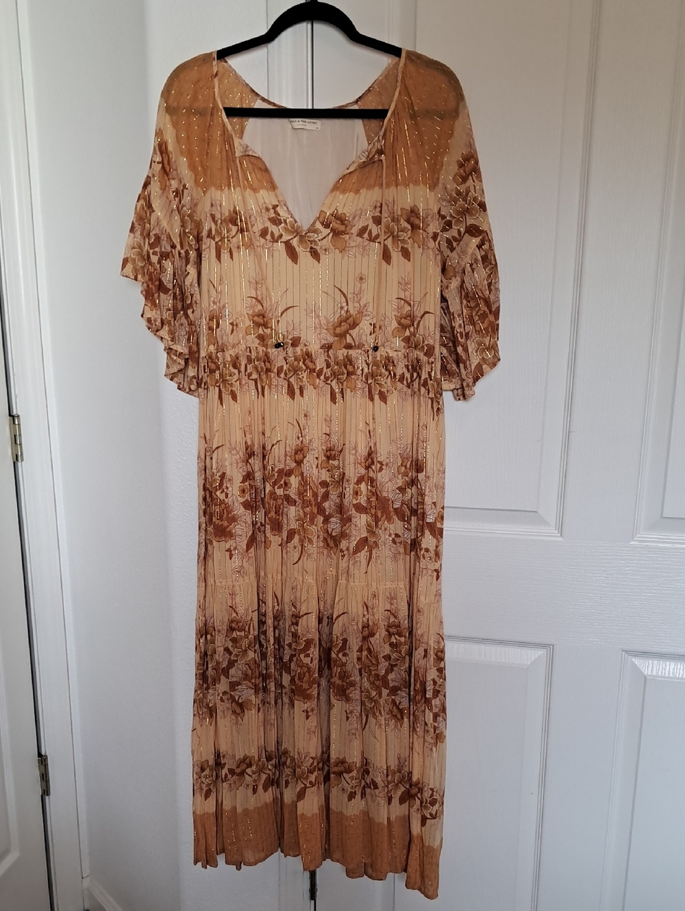Spell & The Gypsy Collective Cream and Brown Floral Maxi Dress